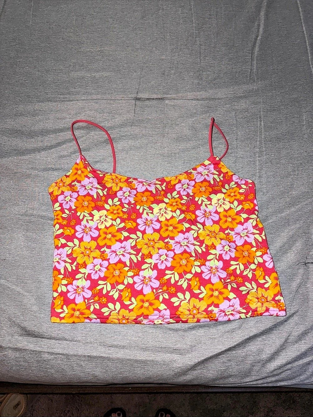 PS Basics by PacSun Easy Cropped Cami Pink & Orange Medium NWT